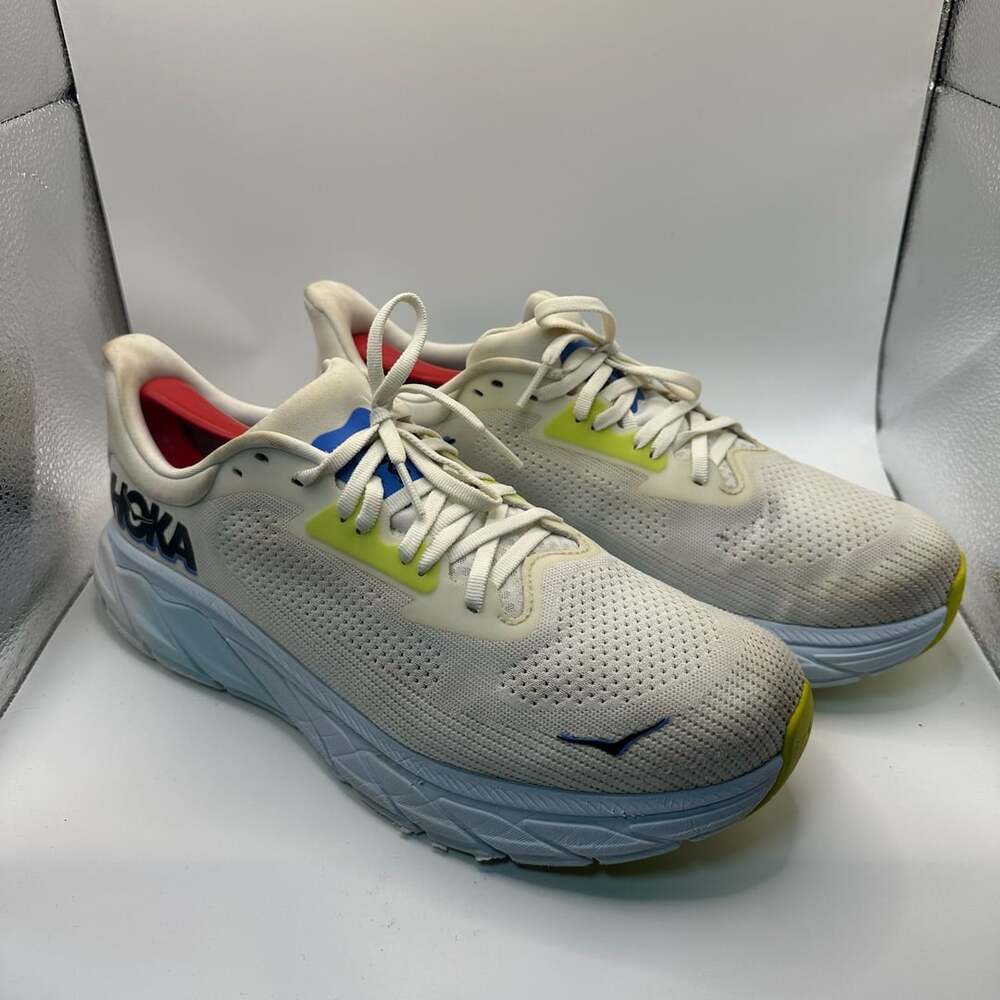 Hoka One One Arahi 7 Men’s Blanc De Blanc Virtual Blue Running Shoes 10.5D